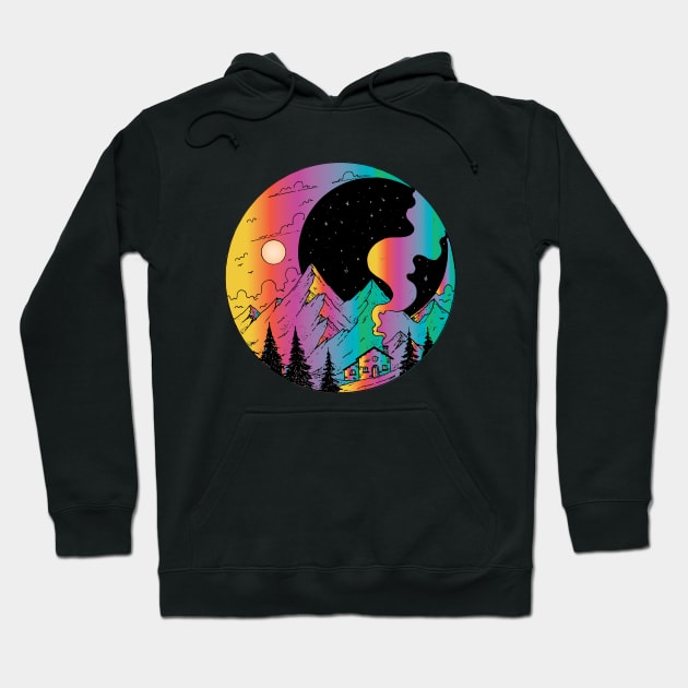 retro moon and stars mountains Hoodie by lazykitty